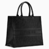 Dior Book Tote Bag In Black Oblique Embossed Calfskin