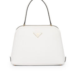 Prada Medium Saffiano Leather Prada Matinée Bag in White