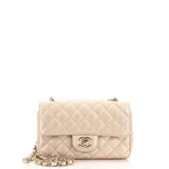 Chanel Classic Single Flap Bag Quilted Iridescent Lambskin Mini