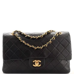 Chanel Vintage Classic Double Flap Bag Quilted Lambskin Medium