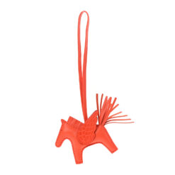 Hermès Milo Lambskin Matte Alligator Touch Grigri Rodeo Pegase Horse Bag Charm PM Orange Poppy Capucine