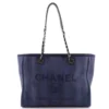 Chanel Deauville Tote Striped Raffia Small