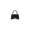 WOMEN'S HOURGLASS XS HANDBAG CROCODILE EMBOSSED IN BLACK
