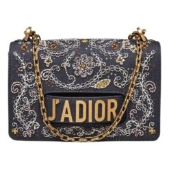 Dior J'Adior Blue Denim Embroidered Crossbody Bag