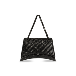 WOMEN'S CRUSH LARGE CHAIN BAG QUILTED IN BLACK