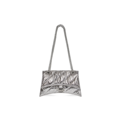 WOMEN'S CRUSH SMALL CHAIN BAG METALLIZED QUILTED IN SILVER