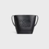 SMALL BUCKET CUIR TRIOMPHE IN SMOOTH CALFSKIN BLACK