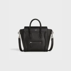 NANO LUGGAGE BAG IN DRUMMED CALFSKIN BLACK