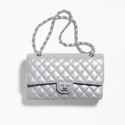 CLASSIC HANDBAG Pearly Lambskin & Silver-Tone Metal