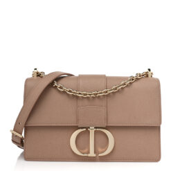 CHRISTIAN DIOR Grained Calfskin 30 Montaigne Chain Flap Bag Blush