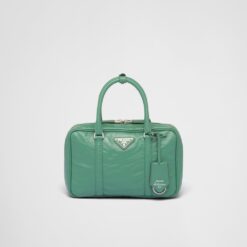 Prada Medium antique nappa leather top handle bag - Sage Green