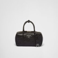 Prada Small antique nappa leather top handle bag - Black