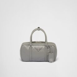 Prada Small antique nappa leather top handle bag - Slate Gray