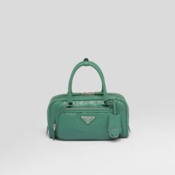 Prada Antique nappa leather multi-pocket top-handle bag - Sage Green