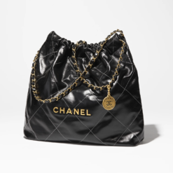 CHANEL 22 HANDBAG -  Black Leather