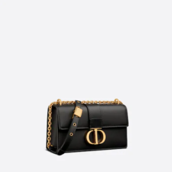 30 MONTAIGNE EAST-WEST BAG WITH CHAIN Black Calfskin