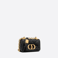 MICRO DIOR CARO BAG Black Supple Cannage Calfskin