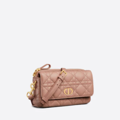 DIOR CARO POUCH Blush Supple Cannage Calfskin