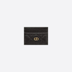 DIOR CARO FIVE-SLOT CARD HOLDER Black Supple Cannage Calfskin