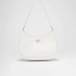 Prada Cleo brushed leather shoulder bag - White