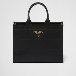 Prada Medium leather Symbole bag with topstitching - Black