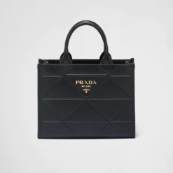 Prada Small leather Symbole bag with topstitching - Black