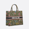 LARGE DIOR BOOK TOTE Green Multicolor Dior Petites Fleurs Embroidery (42 x 35 x 18.5 cm)