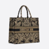 LARGE DIOR BOOK TOTE Black and White Ornamental Cornely-Effect Embroidery (42 x 35 x 18.5 cm)