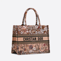 MEDIUM DIOR BOOK TOTE Powder Pink Dior Jardin Magique Embroidery (36 x 27.5 x 16.5 cm)