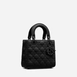 SMALL LADY DIOR MY ABCDIOR BAG Black Ultramatte Cannage Calfskin