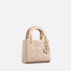 MINI LADY DIOR BAG Aesthetic Beige Patent Cannage Calfskin