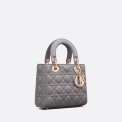 SMALL LADY DIOR MY ABCDIOR BAG Steel Gray Cannage Lambskin