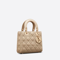 SMALL LADY DIOR MY ABCDIOR BAG Sand-Colored Cannage Lambskin