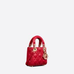 MICRO LADY DIOR BAG Scarlet Red Cannage Lambskin