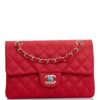 Chanel Small Classic Double Flap Red Caviar Light Gold Hardware