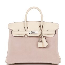 Hermès Birkin 25 Glycine Grizzly and Nata Swift Palladium Hardware