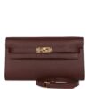 Hermès Kelly Wallet To Go Bordeaux Epsom Gold Hardware